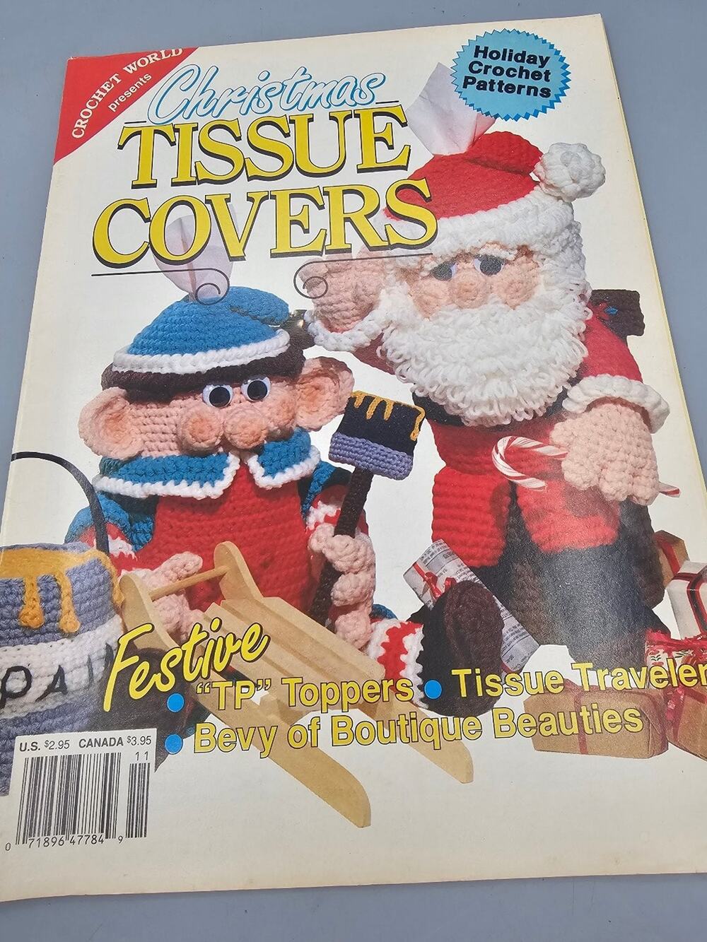 Crochet World Magazine Christmas Tissue Covers 1991 Holiday Patterns